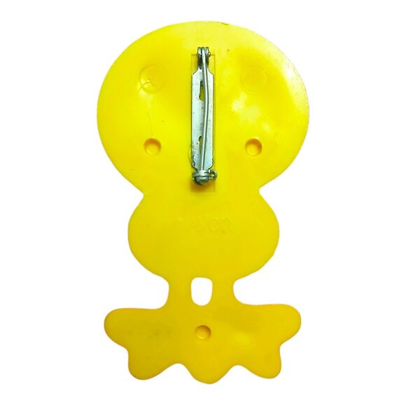 Vintage 1970s Avon Pin Pal Luv-A-Ducky Yellow Duck Spring Easter Brooch Fuzzy - Picture 2 of 3